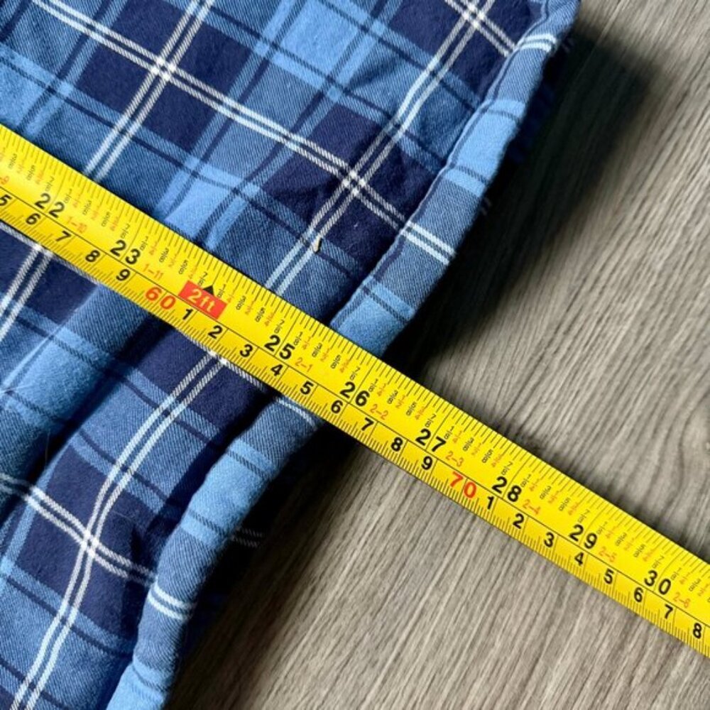 L.L. Bean Women's Sherpa-Lined Flannel Shirt, Snap-Front Plaid - Blue - Picture 6 of 6